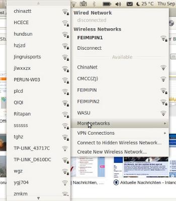 WLAN-Hotspots in China