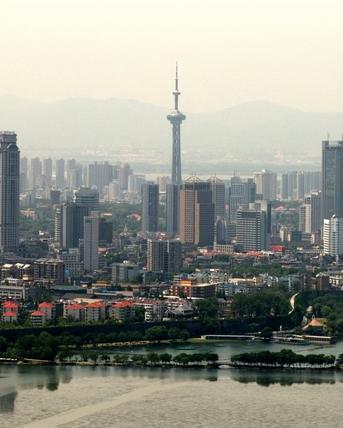 Blick auf die Wirtschaftsmetropole Nanjing in Jiangsu.