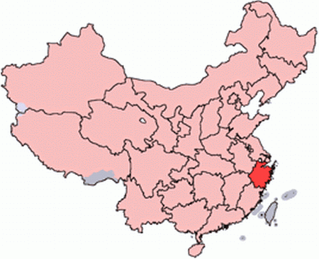 Chinakarte von Zhejiang China