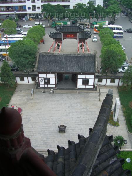 Blick von der Spitze einer chinesischen Pagode.